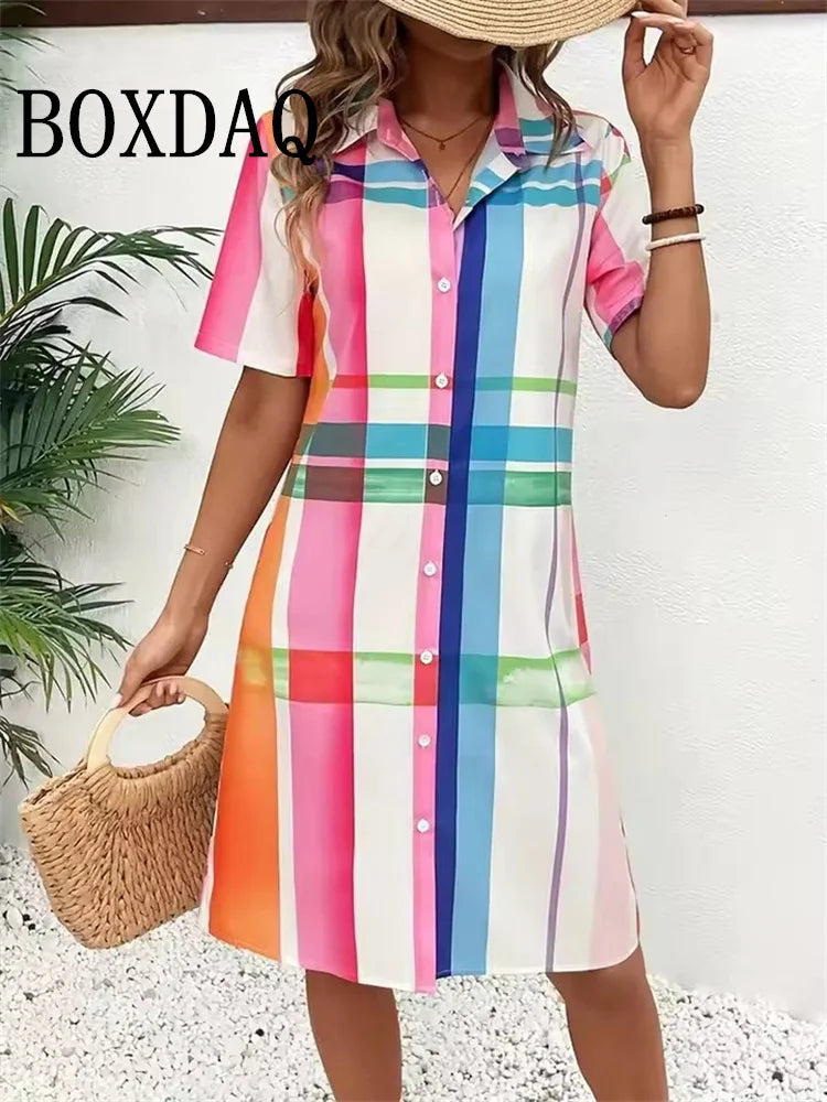 Geometric Print Shirtdress