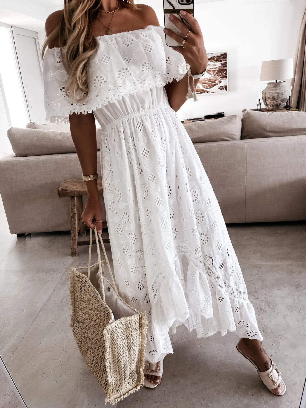 White Boho Maxi