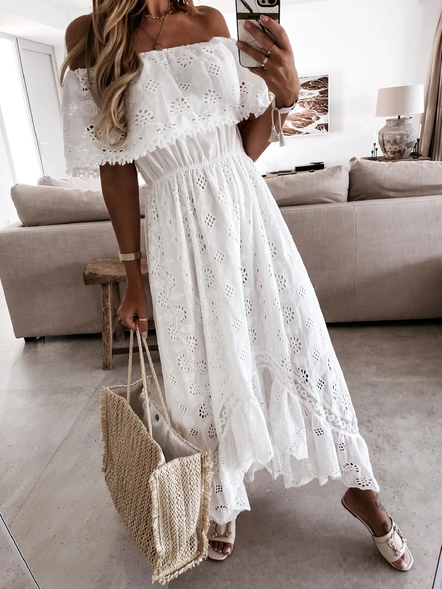 White Boho Maxi