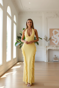 Yellow Backless Gown